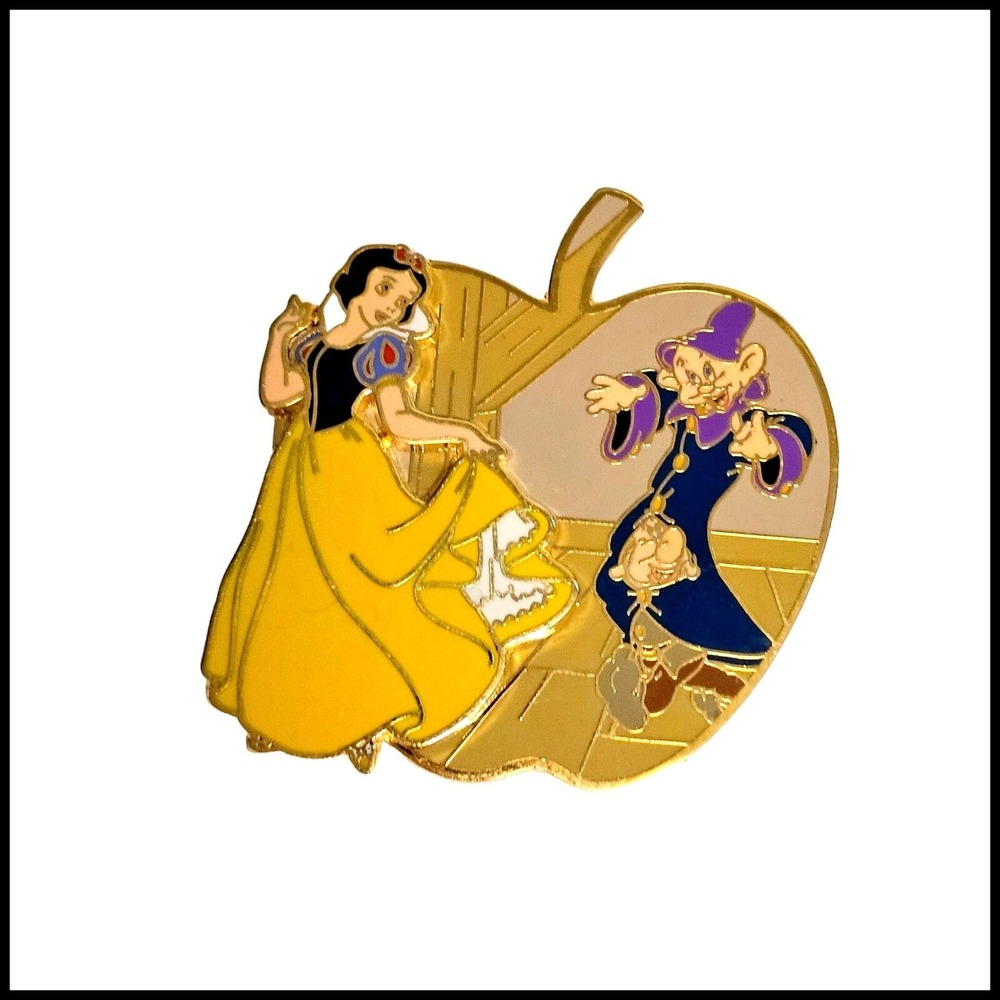 Disney Pin 38317 Snow White Dancing with‎ Dopey Apple Shaped Pin on Pin